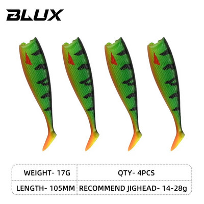 BLUX BLOD SHAD 80mm 105mm mīksts makšķerēšanas māneklis, melna aste Minnow mākslīgā silikona ēsma Saltwater Sea Bass Swimbait rīks