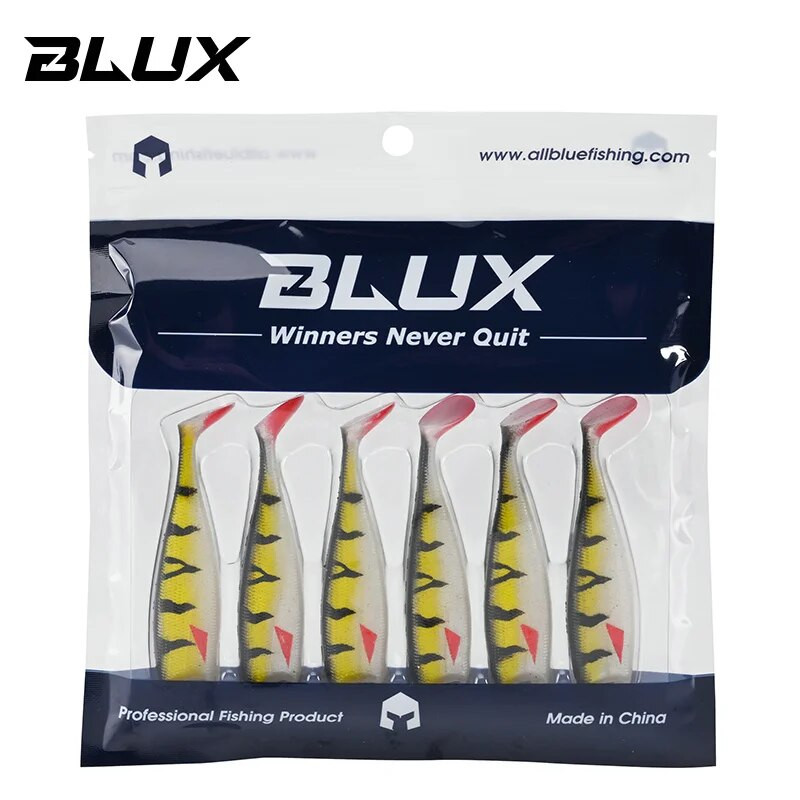 BLUX BLOD SHAD 80mm 105mm mīksts makšķerēšanas māneklis, melna aste Minnow mākslīgā silikona ēsma Saltwater Sea Bass Swimbait rīks