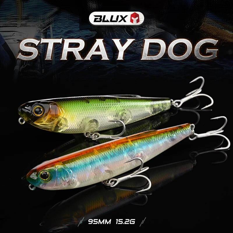 BLUX STRAY DOG 95 Topwater Pencil 95MM 15,2g Surface Walker Fishing Lure Walk The Dog Mākslīgais sālsūdens bass cietās ēsmas piederumi