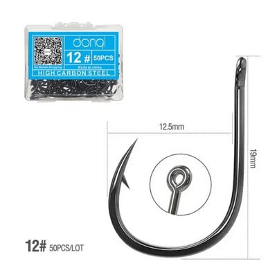 50 tk Kõrge süsinikusisaldusega terasest õngekonksude komplekt Okastega ühe ringiga karpkalakonks Mereõngekonks Kärbsepüügi tarvikud