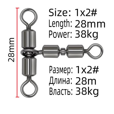 DNDYUJU 10gab Liela ātruma rotācijas dubultsavienotājs zivju āķis Sadalīta aukla Grozāmie Ritošie Grozāmie Grozāmie Makšķerēšanas piederumi Makšķerēšanas piederumi