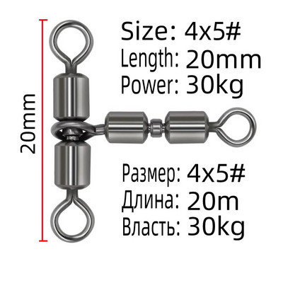 DNDYUJU 10gab Liela ātruma rotācijas dubultsavienotājs zivju āķis Sadalīta aukla Grozāmie Ritošie Grozāmie Grozāmie Makšķerēšanas piederumi Makšķerēšanas piederumi
