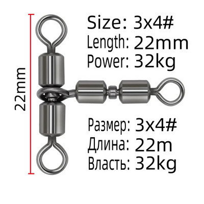 DNDYUJU 10gab Liela ātruma rotācijas dubultsavienotājs zivju āķis Sadalīta aukla Grozāmie Ritošie Grozāmie Grozāmie Makšķerēšanas piederumi Makšķerēšanas piederumi