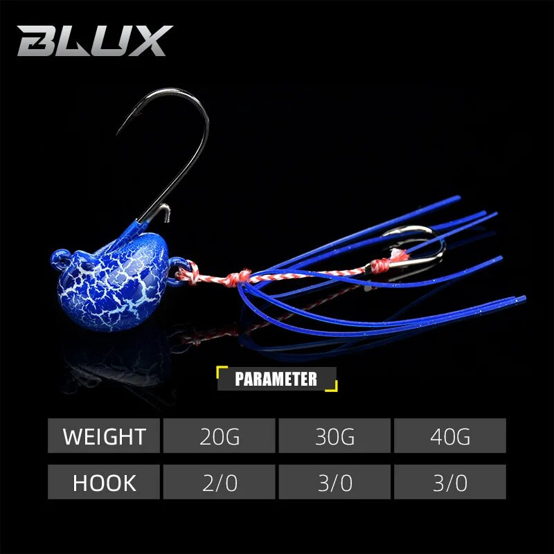 BLUX 20g 30g 40g DEEP CONTROL UP Tenya Madai Jig Kabura Saltwater Fishing Lure Jighead Sea Boating Bait Garneles Gumijas svārki