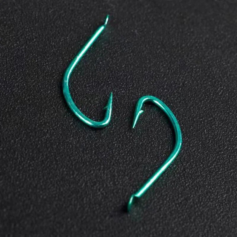 20 vnt. / partijoje anglinio plieno ilgakočiai žvejybos kabliukai spygliuoti kabliukai mažoms žuvims, dydis 1#-7# žalia spalva