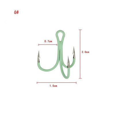 10PCS/Lot Svjetleće udice za pecanje Udice za ribolov Pribor za pecanje Visokotonske udice svijetle noću 2# 4# 6# 8# 10#
