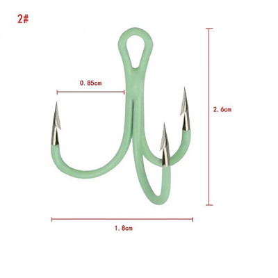 10PCS/Lot Svjetleće udice za pecanje Udice za ribolov Pribor za pecanje Visokotonske udice svijetle noću 2# 4# 6# 8# 10#
