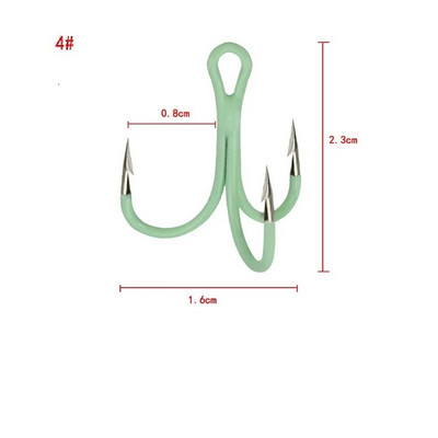 10PCS/Lot Svjetleće udice za pecanje Udice za ribolov Pribor za pecanje Visokotonske udice svijetle noću 2# 4# 6# 8# 10#