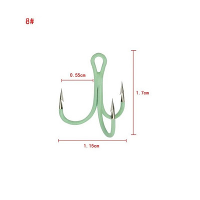 10PCS/Lot Svjetleće udice za pecanje Udice za ribolov Pribor za pecanje Visokotonske udice svijetle noću 2# 4# 6# 8# 10#