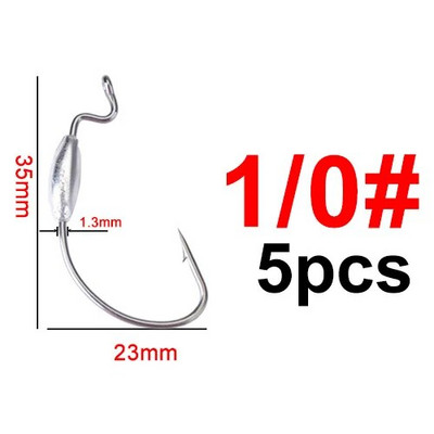 FISHKING Makšķerēšanas āķis Mīksts tārpu āķi ar augstu oglekļa tēraudu plats Super Lock Fishhoos Offset āķis 1/0#-4/0# Hamecon Texan