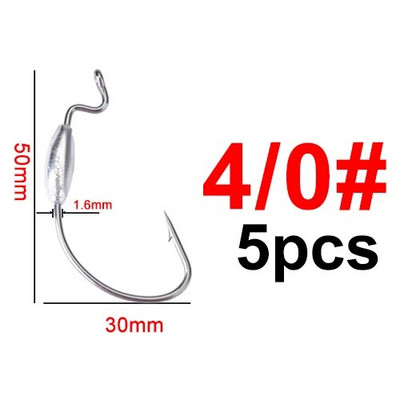 FISHKING Makšķerēšanas āķis Mīksts tārpu āķi ar augstu oglekļa tēraudu plats Super Lock Fishhoos Offset āķis 1/0#-4/0# Hamecon Texan