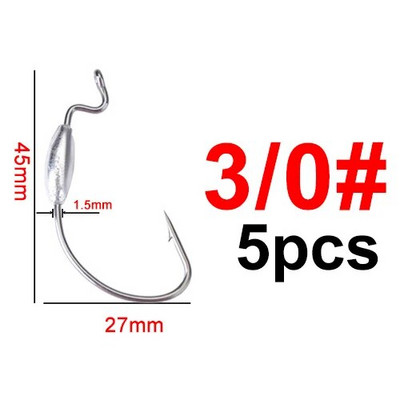 FISHKING Makšķerēšanas āķis Mīksts tārpu āķi ar augstu oglekļa tēraudu plats Super Lock Fishhoos Offset āķis 1/0#-4/0# Hamecon Texan