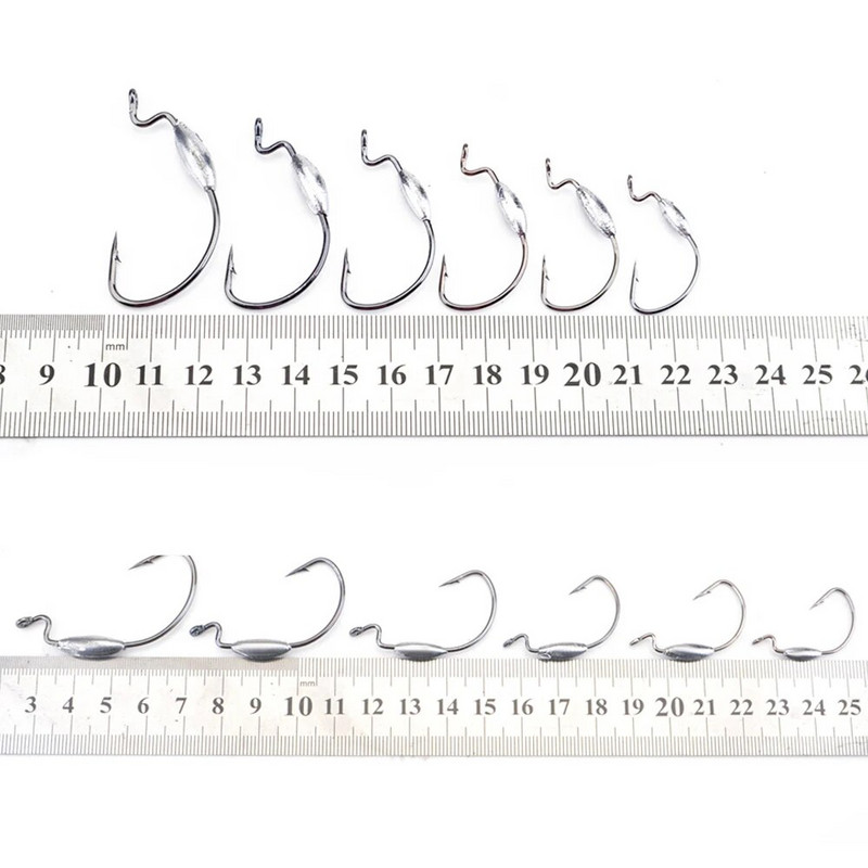 FISHKING Makšķerēšanas āķis Mīksts tārpu āķi ar augstu oglekļa tēraudu plats Super Lock Fishhoos Offset āķis 1/0#-4/0# Hamecon Texan