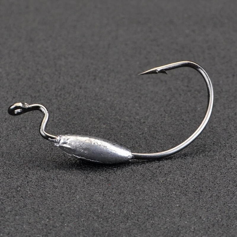 FISHKING Makšķerēšanas āķis Mīksts tārpu āķi ar augstu oglekļa tēraudu plats Super Lock Fishhoos Offset āķis 1/0#-4/0# Hamecon Texan