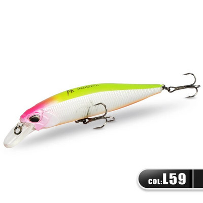 MEREDITH JERK MINNOW 100F 14g peldošs vobleris makšķerēšanas māneklis 24 Color Minnow māneklis Hard Bait Quality Professional Dziļums0,8-1,0m