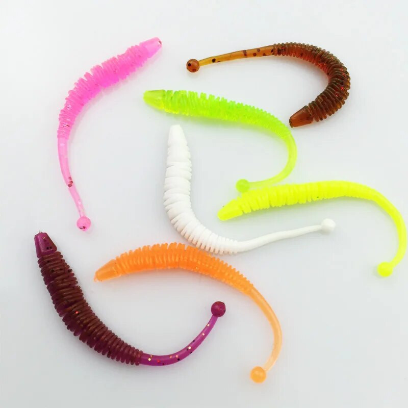 10gab Worm Soft Lures garneļu smarža Piedevu zvejas vobleris 60mm 0,6g Mākslīgās gumijas Soft Bait Carp Bass Isca lure Leurre