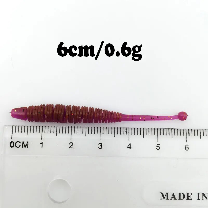 10gab Worm Soft Lures garneļu smarža Piedevu zvejas vobleris 60mm 0,6g Mākslīgās gumijas Soft Bait Carp Bass Isca lure Leurre