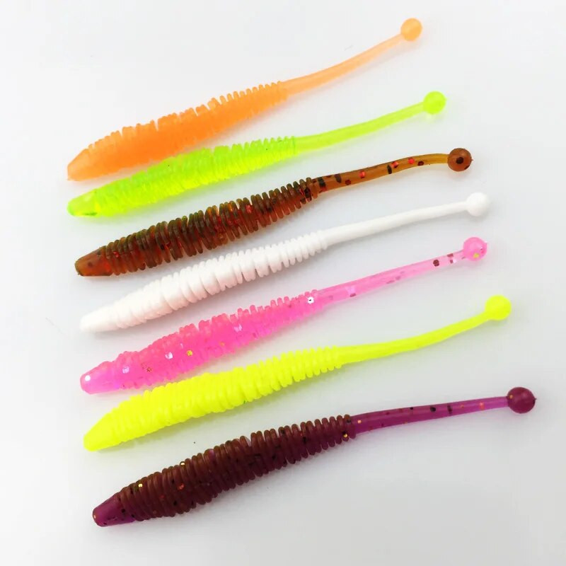 10gab Worm Soft Lures garneļu smarža Piedevu zvejas vobleris 60mm 0,6g Mākslīgās gumijas Soft Bait Carp Bass Isca lure Leurre