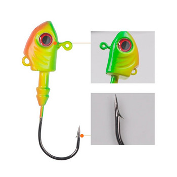 3PCS Кука за рибена глава 3.5g/5g/7g/10g/14g/20g Риболовна кука за джигиране Риболовна кука от неръждаема стомана 3D очи Щука Bass Worm Риболовни принадлежности