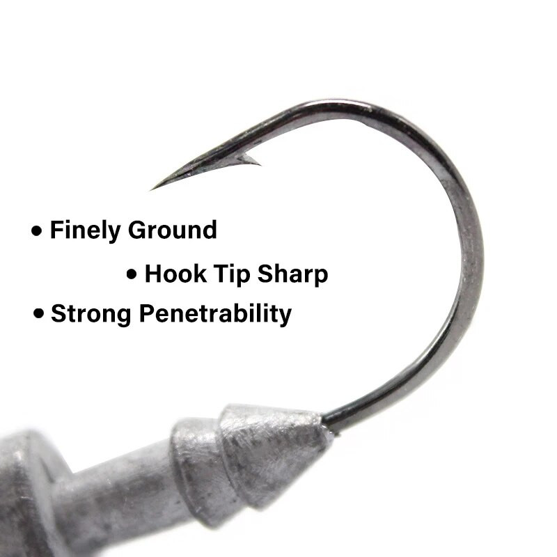 3PCS Jig Fish Head Hook 3,5g/5g/7g/10g/14g/20g Fishing Jigging Fishhook 3D Eyes Pike Bass Worm Είδη ψαρέματος από ανοξείδωτο ατσάλι