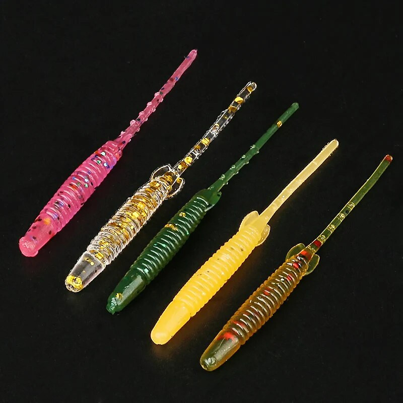 Ardea Soft Lure 55mm0.5g 12gab Mākslīgā silikona Small Bait Worm Swimbait Vobleris Jigging Slow Garneles Karpu Bass Makšķerēšanas piederumi