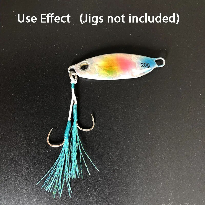 5 Pair Cast Jig Assist Āķis Lēna džiga māneklis Bass Āķi Dzeloņs āķis Piesiešana Zivju āķis ar spalvu jūras dubulto makšķerēšanas āķi