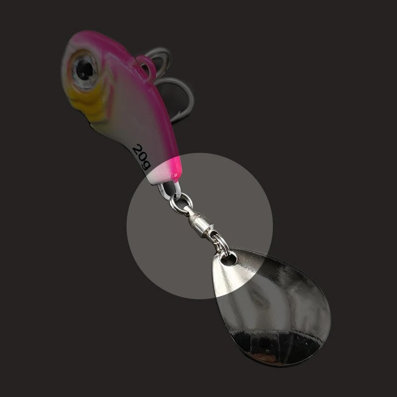 1 τμχ Περιστρεφόμενο μεταλλικό VIB δόνηση δόλωμα Spinner Spoon Fishing Lures 5/10/15/20g Jigs Trout Winter Fishing Hard Baits Tackle Pesca