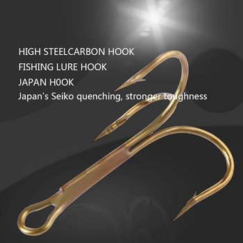 FISH KING 20 τμχ/Συσκευασία High Steel Carbon Lure Hook Treble Αναποδογυρισμένα Fishhooks Super Sharp Τριπλοί στρογγυλοί γάντζοι για μπάσα