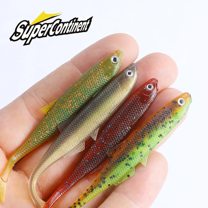 2023 Supercontinent kõhnus ShadTeez 6cm/8cm haug Zander Predator Fishing 3D silmad Pehme lant Püügilandid