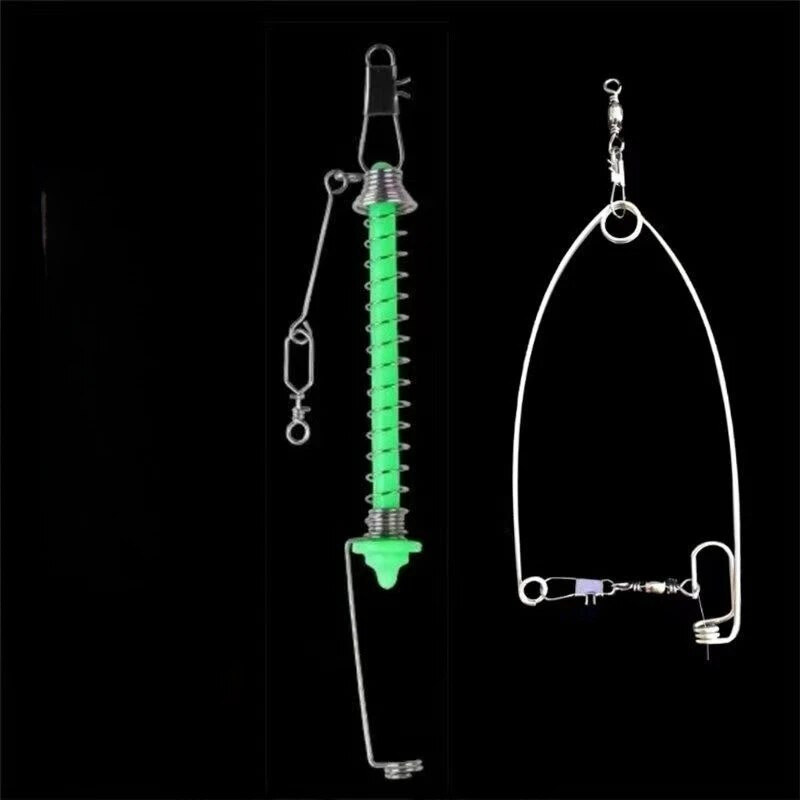 Automatinis meškeriojimo kablio gaidukas, spyruoklinis kabliuko fiksavimas, masalas, išmetimas katapulta, žuvies įrankis, žvejybos reikmenys