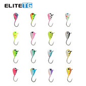 Elite TG 5 τεμ. Tungsten Ice Fishing Jig, 2,7mm-6,0mm Tear Drop Hayabusa Hook Winter Pike Carp Panfish Soft Lure Bait Tackel