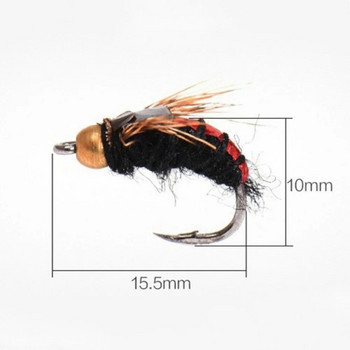 5/10 τμχ Κεφαλή ορειχάλκινης χάντρας Γρήγορη βύθιση Nymph Scud Fly Bug Σκουλήκι Πέστροφα Ψάρεμα Μύγες Τεχνητό Δόλωμα Ψαρέματος Εντόμων