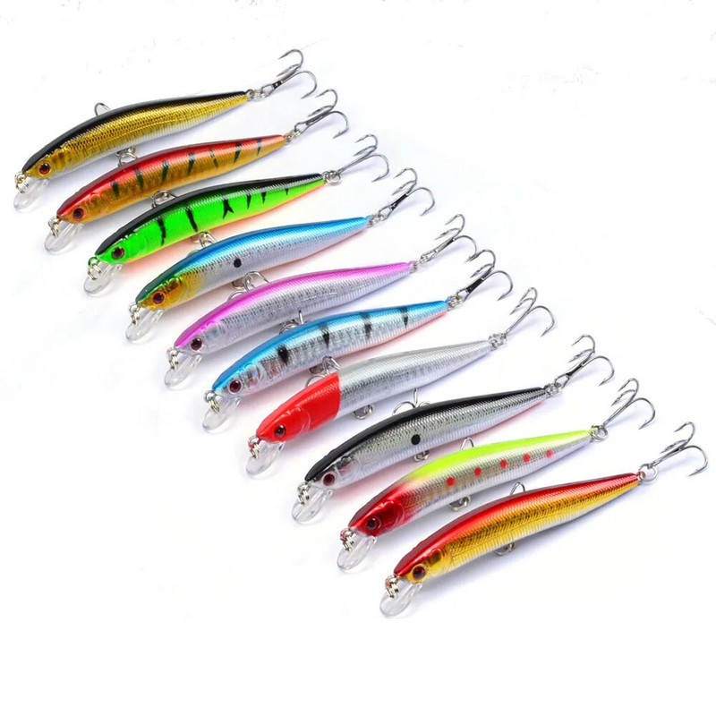 1 ΤΕΜ Minnow Fishing Lure 95mm 8g Floating Hard Bait Wobbler Jig Bait Crankbait Κυπρίνος Ριγέ μπάσο Pesca Είδη ψαρέματος SwimBait