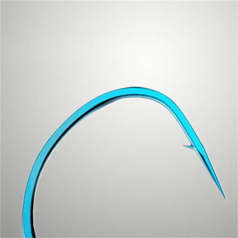 50 komada plavo-crne silm ribolovne udice Pesca bodljikava tanka udica, jedna ravna udica od visokougljičnog čelika, slatkovodna