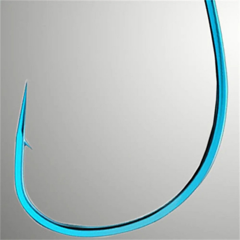 50 komada plavo-crne silm ribolovne udice Pesca bodljikava tanka udica, jedna ravna udica od visokougljičnog čelika, slatkovodna