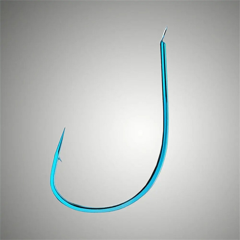 50 komada plavo-crne silm ribolovne udice Pesca bodljikava tanka udica, jedna ravna udica od visokougljičnog čelika, slatkovodna