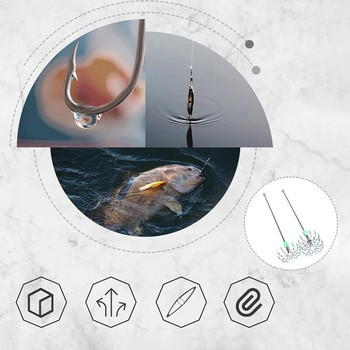 Двупластова кука за чадър от неръждаема стомана, куки за джиг за риболов на калмари и октопод