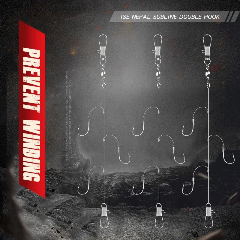 3 KOM Udice za ribu Oprema od nehrđajućeg čelika Okretni pribor za pecanje Mamci Pesca Baits Kombinacija jedne udice 3 udice Mala udica