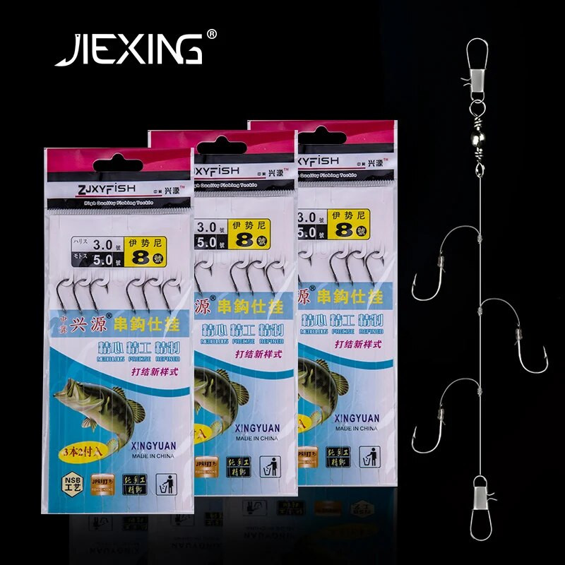 3 KOM Udice za ribu Oprema od nehrđajućeg čelika Okretni pribor za pecanje Mamci Pesca Baits Kombinacija jedne udice 3 udice Mala udica