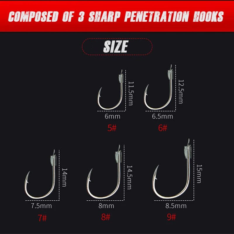 3 KOM Udice za ribu Oprema od nehrđajućeg čelika Okretni pribor za pecanje Mamci Pesca Baits Kombinacija jedne udice 3 udice Mala udica