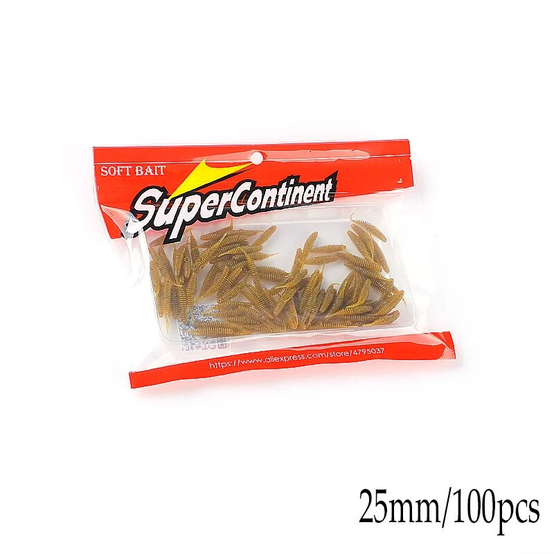 Supercontinent tārpu ēsma mīkstā ēsma Tanta 25mm/100gab makšķerēšanas mānekļi Pesca karpu zvejas basa māneklis Isca mākslīgais
