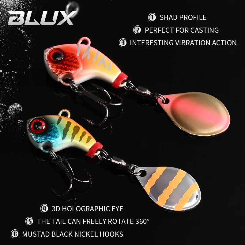 BLUX CYCLONE Tail Spinner 1/4oz 3/8oz Shad Metal Vib Casting Shore Jig Bait Χάλκινη λεπίδα κουτάλι Δέλεαρ ψαρέματος μπάσου γλυκού νερού