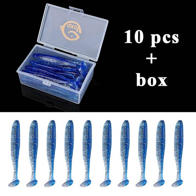 QXO kalapüügi pehme landi uss karbiga silikoonsöödaga Swimbait Streamer merepüügi lusikas 7 cm 10 cm vobleri komplekt