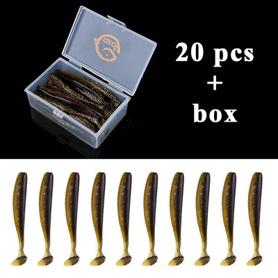 QXO kalapüügi pehme landi uss karbiga silikoonsöödaga Swimbait Streamer merepüügi lusikas 7 cm 10 cm vobleri komplekt