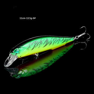 HENGJIA Minnow Fishing Lure Laser Hard Artificial Bait 3D Eyes 11cm 13g Voblerid Karpkala Püügitarbed Slow Uping Jerkbait