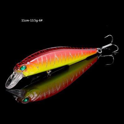 HENGJIA Minnow Fishing Lure Laser Hard Artificial Bait 3D Eyes 11cm 13g Voblerid Karpkala Püügitarbed Slow Uping Jerkbait
