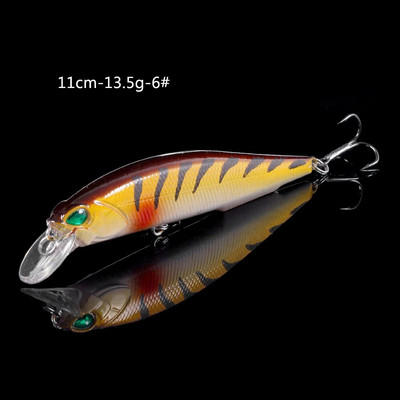 HENGJIA Minnow Fishing Lure Laser Hard Artificial Bait 3D Eyes 11cm 13g Voblerid Karpkala Püügitarbed Slow Uping Jerkbait