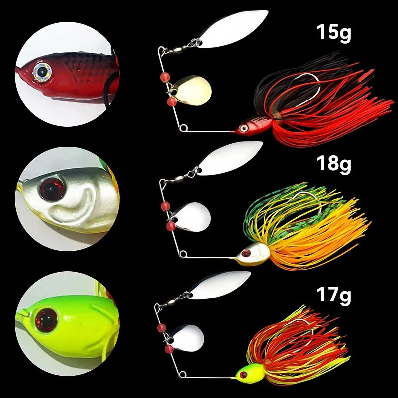 Bazooka 15g 18g Spinnerbait Fishing Lure Traatsööt Metallist Spinner Buzzbait Swimbait Hook JIG Kit Seelik peche Bass Pike Winter