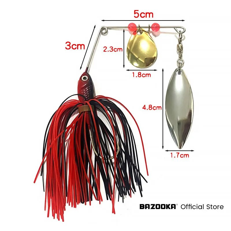 Bazooka 15g 18g Spinnerbait Fishing Lure Traatsööt Metallist Spinner Buzzbait Swimbait Hook JIG Kit Seelik peche Bass Pike Winter