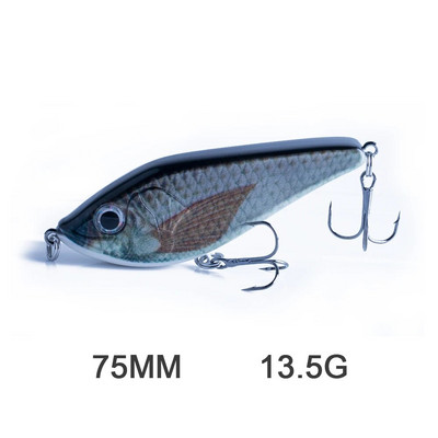 Hanlin Glide Jerkbait 75/90/120/150/mm Populārs Pike Hard Jerk Bait Crankbait Muskie Lures Makšķerēšanas mānekļi Voblera Bass Tackle